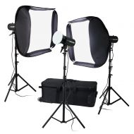 Fotodiox Pro LED-100WB-56 Studio LED Kit with 20x20 Softboxes - Set of 3x High-Intensity Daylight LED 5600k Studio Lights for Still and Video with Lightstands and Rolling Case - CR