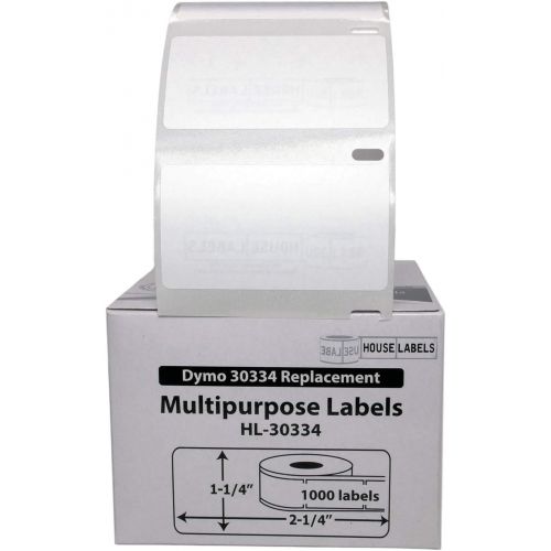  HouseLabels 50 Rolls; 1,000 Labels per Roll of DYMO-Compatible 30334 Medium Multipurpose Labels (2-14 x 1-14) -- BPA Free!
