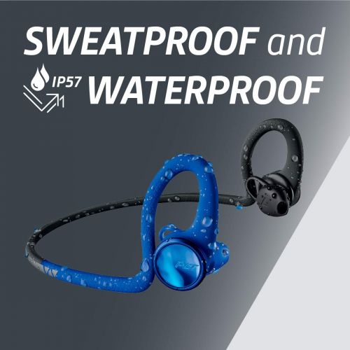  Plantronics BackBeat FIT 2100 Wireless Headphones, Sweatproof and Waterproof In Ear Workout Headphones, Grey - 212201-99
