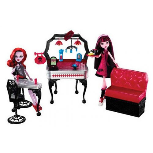 몬스터하이 Monster High Die-Ner Playset With Draculaura and Operetta Dolls