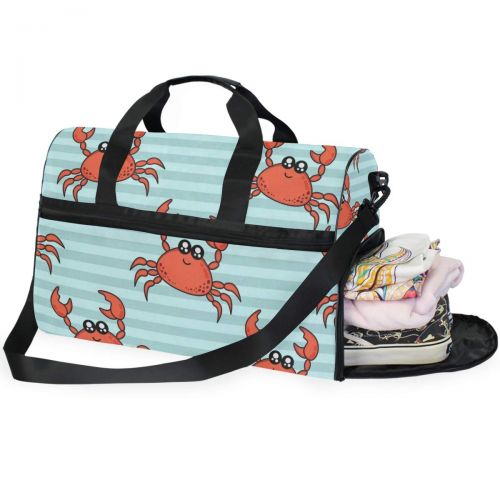  All agree Cute Crabs Gym Bags for Men&Women Duffel Bag Weekender Bag with Shoe Compartment
