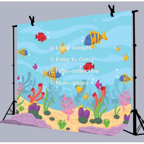  Cartoon Underwater World Backdrops for Photography 9x6FT Fish Coral Seabed Photo Backgrounds Children Marine Theme Party Banner Photo Booth Props LUCKSTY LULF538