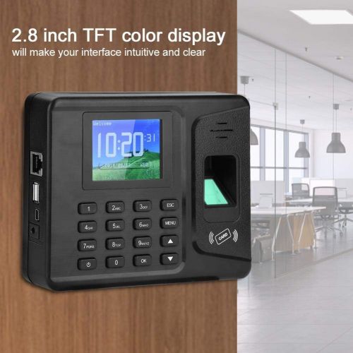  Dioche 2.8 Inch TFT Screen Fingerprint Recorder，Office Time Attendance，Biometric Fingerprint Time Clock for Employees Staff Attendance Check Machine
