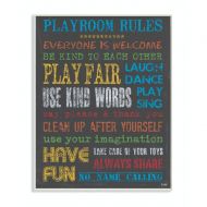 The Kids Room by Stupell Rainbow Chalkboard Playroom Rules Rectangle Wall Plaque, 11 x 0.5 x 15, Proudly Made in USA