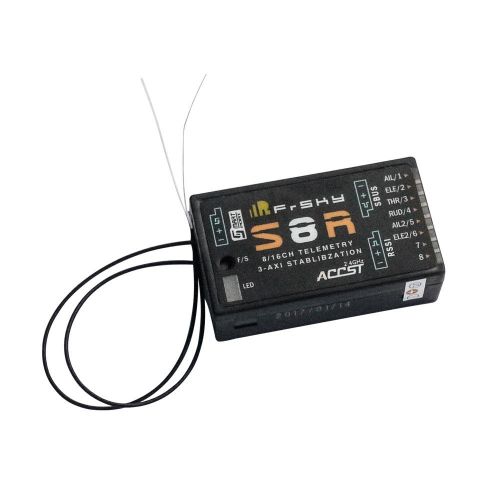  FrSky S8R 816ch Receiver w 3-Axis Stabilization + Smart Port, SBUS