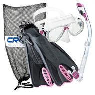 Cressi Palau Mask Fin Snorkel Set with Snorkeling Gear Bag, Designed and Manufactured in Italy