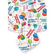 Celebration Tablecloths 70 X 84 Inch Happy Birthday Tablecloth White Restaurant Quality Fabric Machine Wash and Dry No Wrinkles No Iron No Stains Made in USA Birthday Party Supplie