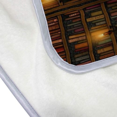  HoDeColor Bookshelf Throw Blanket Soft Warm Cozy Bed Couch Lightweight Polyester Microfiber Size 50 W x 60 L for Kids Women Boy