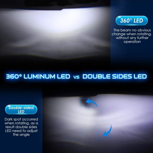  [아마존 핫딜] Audew H11/H8/H9 LED Headlight Bulbs,2019 Newest Version 360-degree LED Headlight bulbs with 50000 Hours Lifespan-60W/6000K Cool White/10000LM Extremely Bright Conversion Kits(Pack