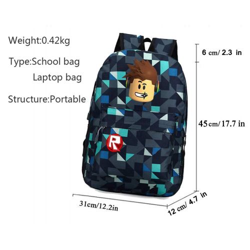  GoodLuck97 Roblox Backpack With Baseball Cap and Knitted Hat, Student Bookbag Laptop Backpack Travel Computer Bag for Boys Girls Kids Teenagers Game Fans Gift (Lingger 4)