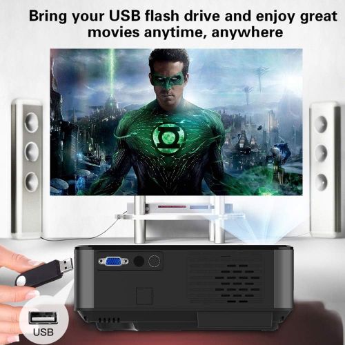  Projector, iBosi Cheng Video Projector with Full HD 1080P, 4500 Lux Portable LCD Projector for 100” Projector Screen Home Theater Video Projector with HDMI,USB,VGA,AV Input for Sma