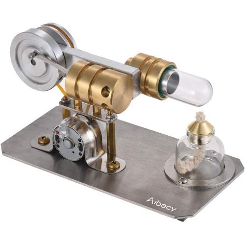  Aibecy Hot Air Stirling Engine Motor Model Electricity Generator Metal Base Science Educational Toy