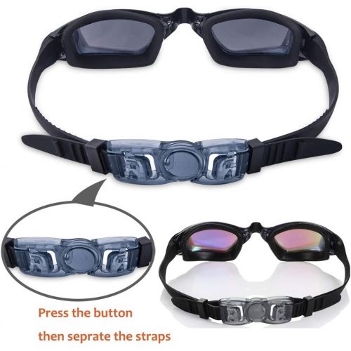  [아마존 핫딜] [아마존핫딜]Aegend Swim Goggles, Pack of 2 Swimming Goggles No Leaking Anti Fog UV Protection Crystal Clear Vision Triathlon Swim Goggles with Free Protection Case for Adult Men Women Youth Te