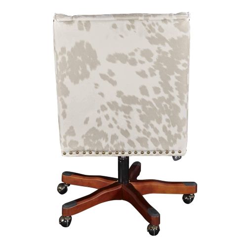  Office chair Linon Home Decor Linon Draper Linen Cow Print Office Chair, Walnut