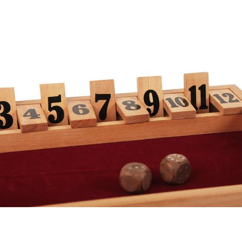  Storeindya storeindya Wooden Board Classic Game Shut The Box 12 Number - Popular English Pub Game for All Ages