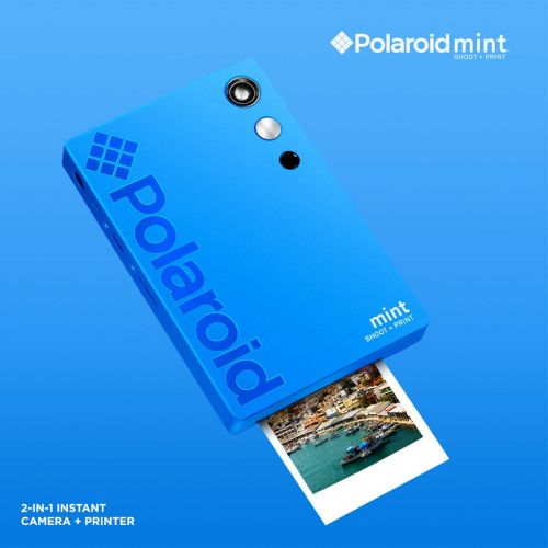 폴라로이드 Polaroid Mint Instant Digital Camera (Blue) Gift Bundle + Paper (20 Sheets) + Deluxe Pouch + 9 Fun Sticker Sets + Twin Tip Markers + Photo Album + Hanging Frames + 100 Sticker Fram