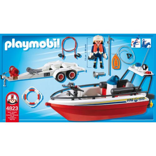 플레이모빌 PLAYMOBIL Playmobil Fire Boat with Trailer