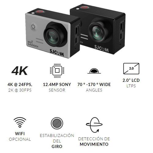  SJCAM SJ5000X-Elite Deutsche Version wasserdichte Sport Actionkamera (5,08 cm (2 Zoll), 4K/2K, WiFi, 30m, 14MP, Gyro Anti-Shake Stabilisierung, 16 Zubehoerteile) schwarz