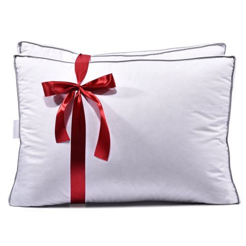  Famome Luxury Hotel Collection Premium White Down Bedding Pillow, 600 Fill Power, 100% Egyptian Cotton Shell, Hypoallergenic, With 2’’ Gusset, Pack Of 2, (King Size 18x34’’)