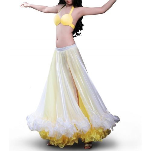  ROYAL SMEELA Belly Dance Skirt ATS Tribal Bellydance Voile Tiered Maxi Full Slit Skirt