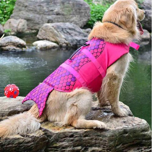  FONMA Pet Dog Life Swimming Jacket Shark Float Vest Buoyancy Aid Vest Costume