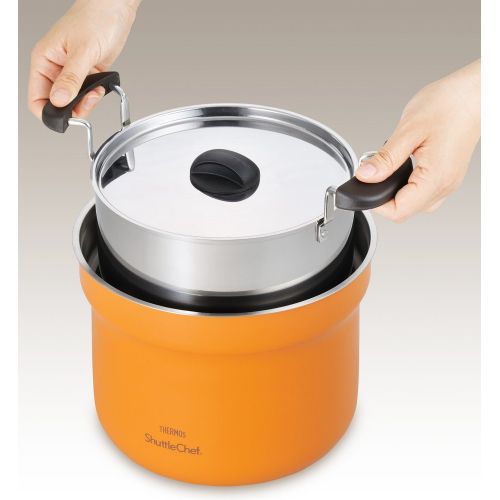 써모스 Thermos Vacuum Insulation Cooker Shuttle Chef 4.3l Apricot Kbf-4500
