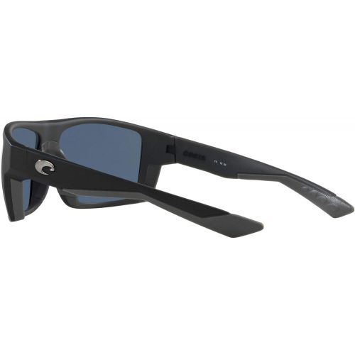 Costa Del Mar Costa del Mar Mens Bloke Polarized Iridium Square Sunglasses, Black + Matte Gray, 61.2 mm