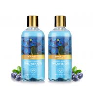 Shower Gel - Sulfate-Free - Herbal Body Wash both for Men and Women - 300 ml (10.14 fl oz) - Vaadi Herbals (Midnight Blueberry) (3 Bottles)