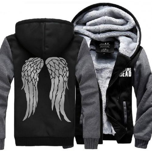  Xcoser xcoser Mens Winter Thick Hooded Sweatshirt Jacket with Wings Pattern