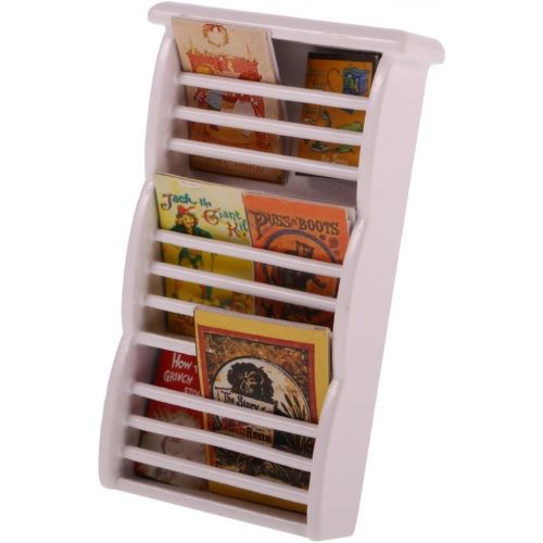  MagiDeal Miniature Furniture Kit Bookshelf Magazine Shelf Book Rack for 1:12 Dollhouse Office Room Supplies ACCS
