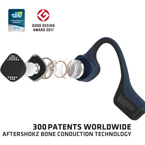  Aftershokz AfterShokz Trekz Air Open Ear Wireless Bone Conduction Headphones, Slate Grey, AS650SG