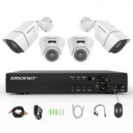[FULL HD]Security Camera System 1080P,SMONET 8 Channel 2MP OutdoorIndoor Surveillance System(1TB Hard Drive),6pcs 1080P Weatherproof Security Cameras,65ft Night Vision,P2P, Free A