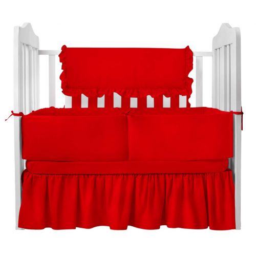  TILLYOU Babydoll Tailored Baby Crib Bumpers, Red