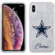 [아마존베스트]Prime Brands Group NFL Licensed Dallas Cowboys Clear Protective Silver Glitter Case - iPhone Xs Max