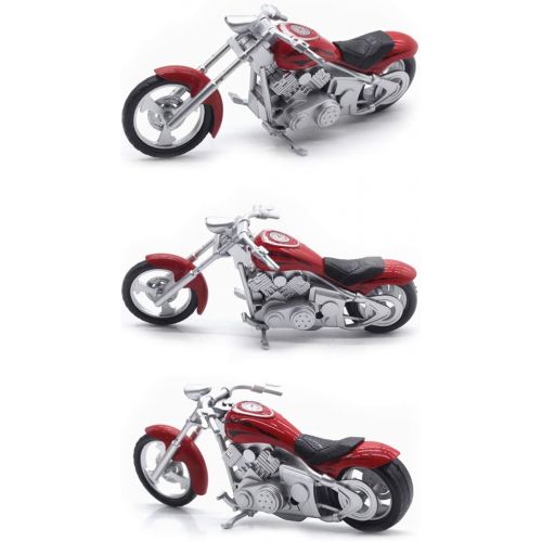  HanYoer Motorcycles Model 1:32 Scale Diecast Car Model Collection Motorcycle Lovers (Red)