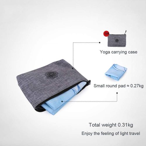  DZX Round Meditation Mat, Yoga Mat, Portable Non-Slip Natural Rubber Mat, Suitable for Men and Women, Diameter 60cm,Blue