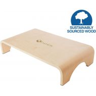 EARTHLITE Wooden Step Stool - 7 High, Large Surface, Strong & Stable Bed Step, Foot Stool, Massage Step-Up