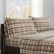 True North by Sleep Philosophy SHET20-540 Cozy Brushed Microfleece Ultra Soft Cold Weather Sheet Set Bedding, Queen, Tan Plaid