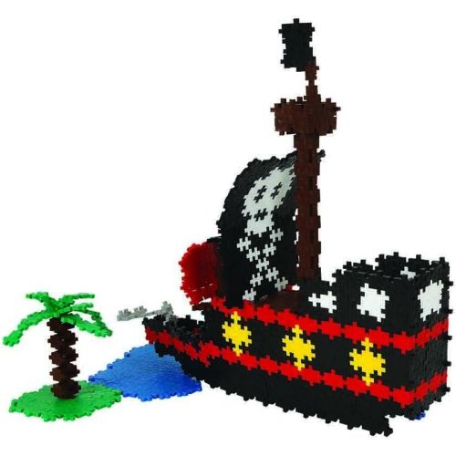  PLUS PLUS - Instructed Play Set - 1060 Piece Pirate Ship - Construction Building Stem Toy, Interlocking Mini Puzzle Blocks for Kids