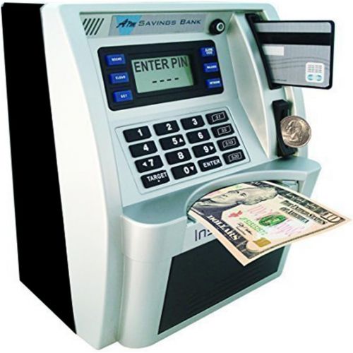  LB Great Boys Girls Kids Christmas Gift Personal ATM Savings Bank Money  Coin Cash Point Pink Bank Machine