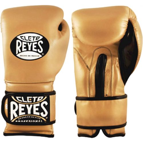  Cleto Reyes Hook & Loop Training Gloves (Solid Gold, 14 Ounce)