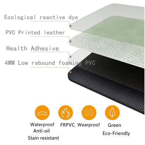  Abreeze 2 Piece PVC Anti-oil Rug Non-Slip Kitchen Mat Doormat Runner Rug Set,Wheat Design (17.7x31.5+17.7x47.2)