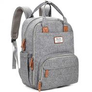 [아마존 핫딜] [아마존핫딜]Diaper Bag Backpack, RUVALINO Multifunction Travel Back Pack Large Baby Bag Gray