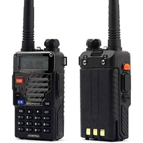  BaoFeng UV-5R+UV5R Plus Dual-Band 136-174400-480 MHz FM Ham Two-Way Radio 2pcs (Black)