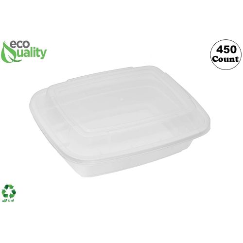  EcoQuality Meal Prep Containers [450 Pack] Rectangle Containers with Lids, Food Storage Bento Box, Microwavable, Premium Bowl, Stir Fry | Lunch Boxes | BPA Free | Freezer/Dishwashe