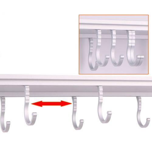  SPACECARE Double Bracket Aluminum Microwave Oven Wall Mount Shelf With Removable Hook-MSHF003-1