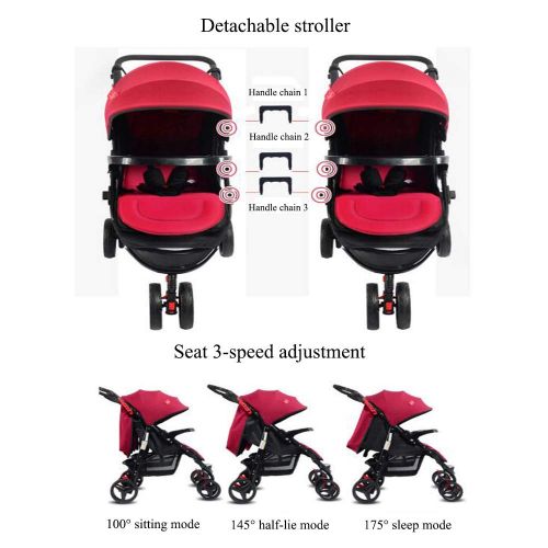  CAKUS Double Baby Stroller Detachable Twin Tandem Bassinet Pram Carriage Stroller Adjustable Sit and Stand...