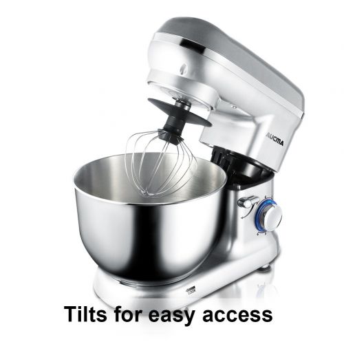  AUCMA Aucma stm3 Stainless Steel Mixing Bowl, Electric Mixer with Dough Hooks, Whisk & Beater, 15.16 x 8.78 x 12.56 inches, Silver