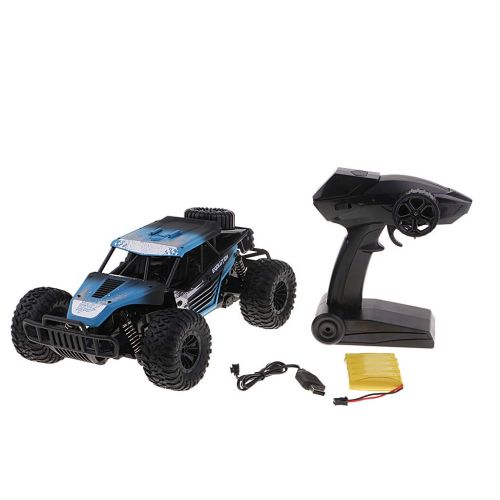  Fityle 1:18 2.4G RC Electric Car Model Toy 4CH with Remote Controller RTR Kit Blue