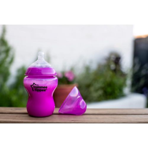 토미티피 Tommee Tippee Closer to Nature Fiesta Baby Feeding Bottles, Anti-Colic, Slow Flow, BPA-Free - 9 Ounces, Multi-colored, 6 Pack